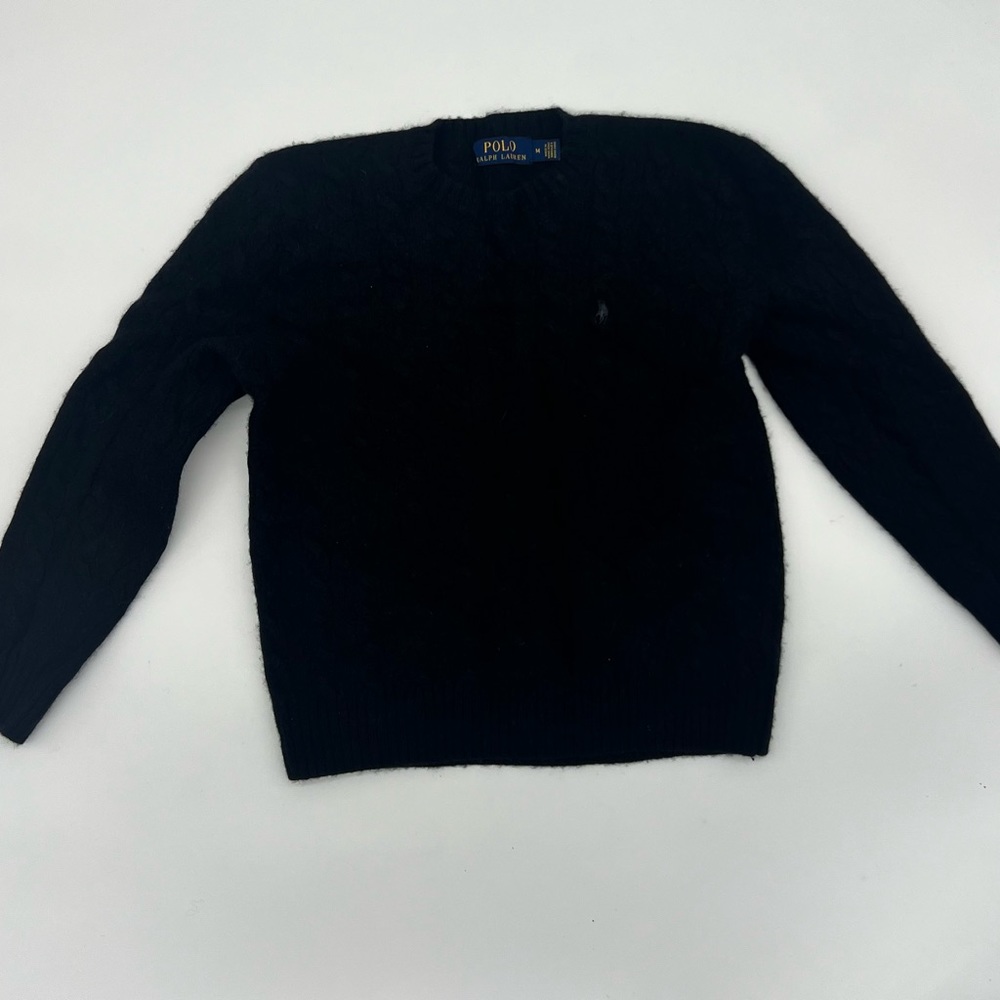 Polo Ralph Lauren Black Wool/Cashmere Blend Crewneck Sweater